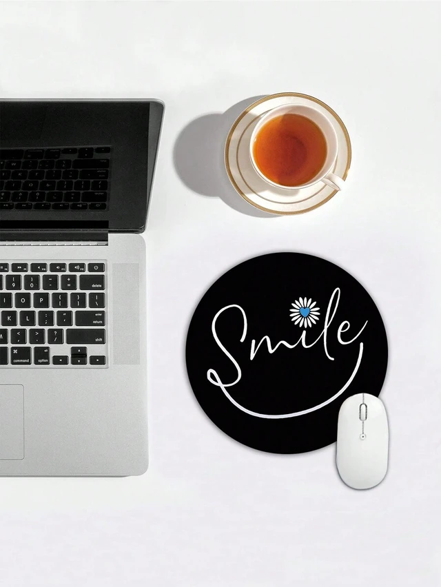 Alt view image 4 of 5 - Bks Round Mouse Pad, Thick Customizable Texture Lycra Cloth Washable Anti-Slip Rubber Base Creative Personalized Wireless Computer
