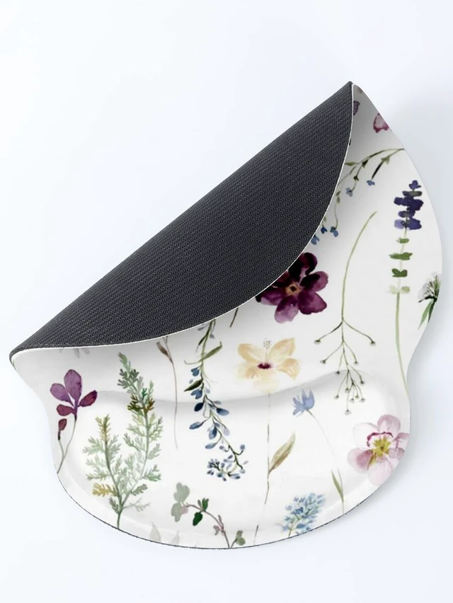 Alt view image 2 of 5 - Bks Floral Print Mouse Pad, Desk Mouse Pad, Non-Slip Rubber Base
