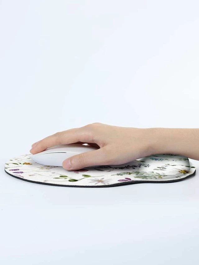 Alt view image 3 of 5 - Bks Floral Print Mouse Pad, Desk Mouse Pad, Non-Slip Rubber Base