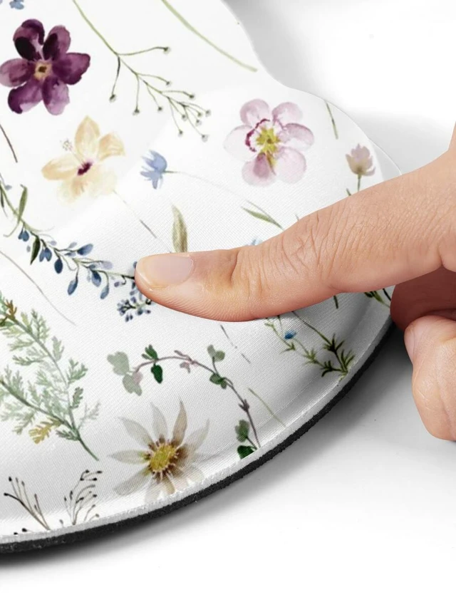 Alt view image 4 of 5 - Bks Floral Print Mouse Pad, Desk Mouse Pad, Non-Slip Rubber Base