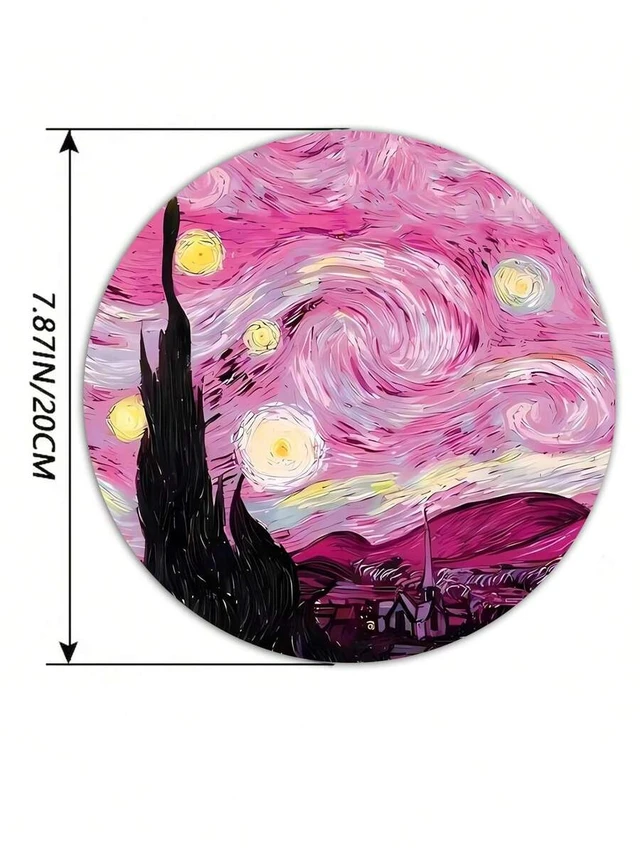 Alt view image 2 of 7 - Bks Round Mouse Pad, High-Quality Texture Custom Thick Design, Lycra Fabric Washable Surface, Anti-Slip Rubber Base, Creative Personalized Wireless Mouse Pad For Computer