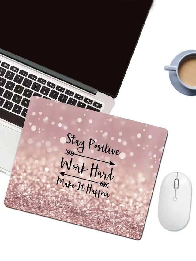 Alt view image 2 of 3 - Bks 1pc Slogan Graphic Rubber Mouse Pad Non-Slip Base for Laptop and PC