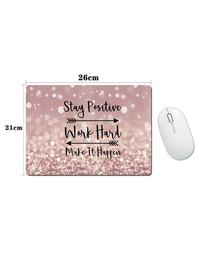 Alt view image 3 of 3 - Bks 1pc Slogan Graphic Rubber Mouse Pad Non-Slip Base for Laptop and PC