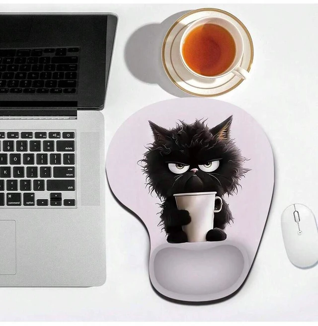 Alt view image 4 of 5 - Bks Mouse Pad With Wrist Rest Support, Comfortable Smooth Surface, Non-Slip Base For Computer Laptop Office Home
