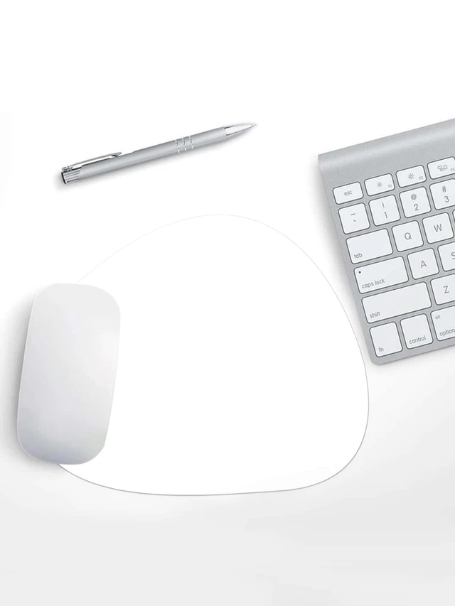 Alt view image 2 of 4 - Bks Triangular Oval Mouse Pad Waterproof Easy Clean Non-slip Suede Base Double Sided Use Minimalist