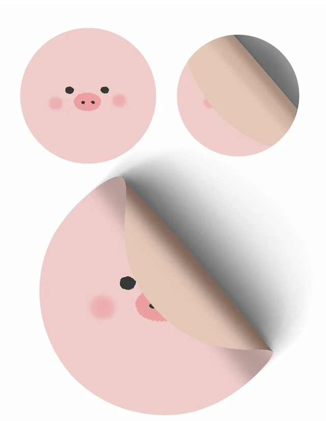 Alt view image 3 of 3 - Bks Round Pig Print Mouse Pad One Size Multicolor Non-Slip Base pc