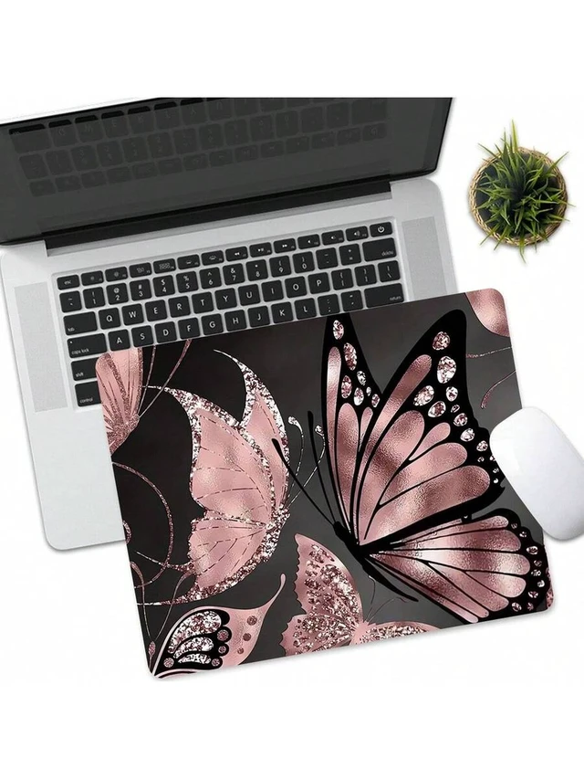 Alt view image 3 of 6 - Bks Small Square Mouse Pad, Non-Slip Rubber Base, Fun Design, Suitable For Desktop Wireless Computer Mouse, Office Laptop, Decoration, Cute Office Supplies, Gift For Women/Girls, 10.2"X8.3"X0.08"
