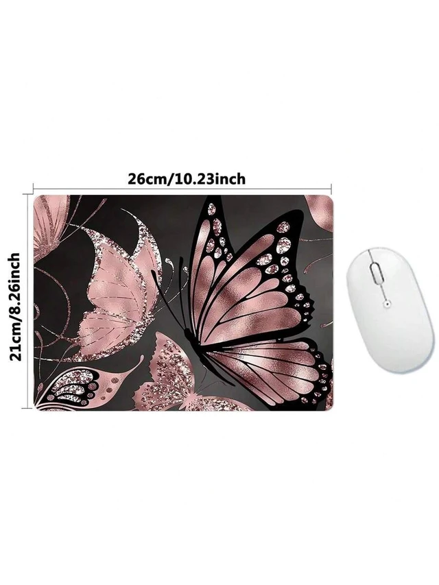 Alt view image 4 of 6 - Bks Small Square Mouse Pad, Non-Slip Rubber Base, Fun Design, Suitable For Desktop Wireless Computer Mouse, Office Laptop, Decoration, Cute Office Supplies, Gift For Women/Girls, 10.2"X8.3"X0.08"