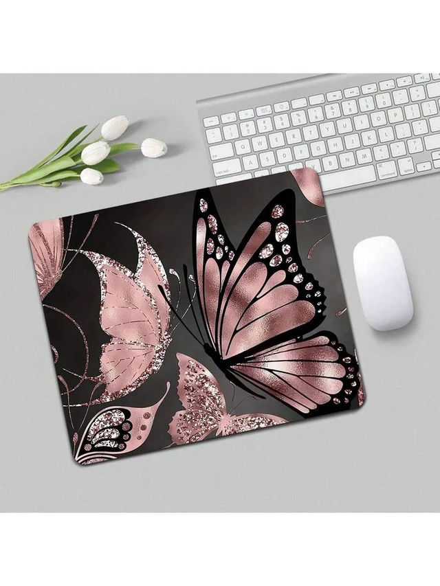 Alt view image 5 of 6 - Bks Small Square Mouse Pad, Non-Slip Rubber Base, Fun Design, Suitable For Desktop Wireless Computer Mouse, Office Laptop, Decoration, Cute Office Supplies, Gift For Women/Girls, 10.2"X8.3"X0.08"