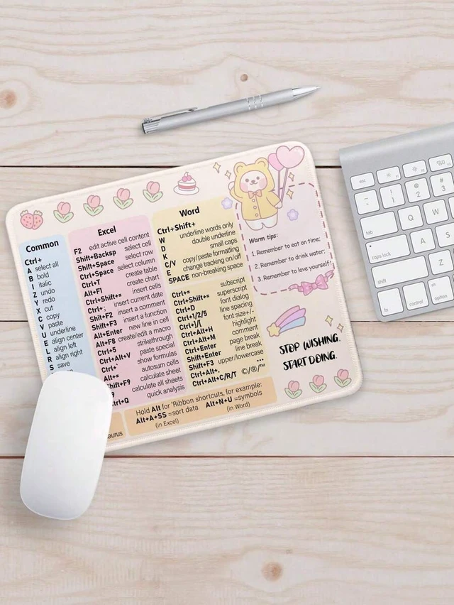 Alt view image 3 of 7 - Bks Thickened Waterproof Mouse Pad with Keys Pattern Design for Gaming and Office Use