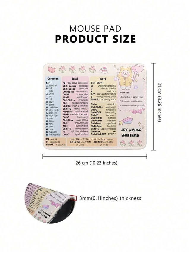 Alt view image 6 of 7 - Bks Thickened Waterproof Mouse Pad with Keys Pattern Design for Gaming and Office Use