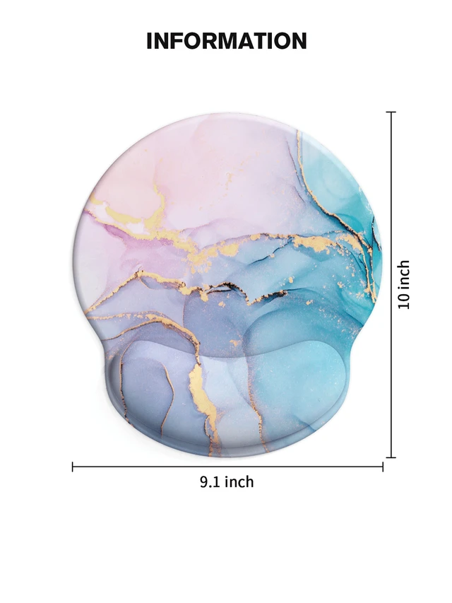 Alt view image 4 of 6 - Bks Marble Print Mouse Pad With Wrist Rest Ergonomic Comfort for Office Gaming