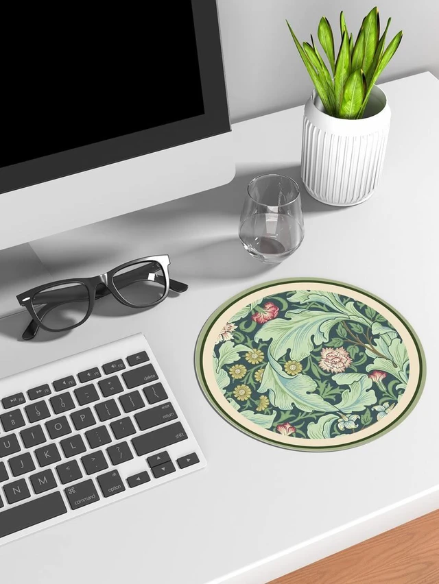 Main image of Bks Flower Print PU Leather Mouse Pad One Size Multicolor Non-Slip Gaming Surface pc