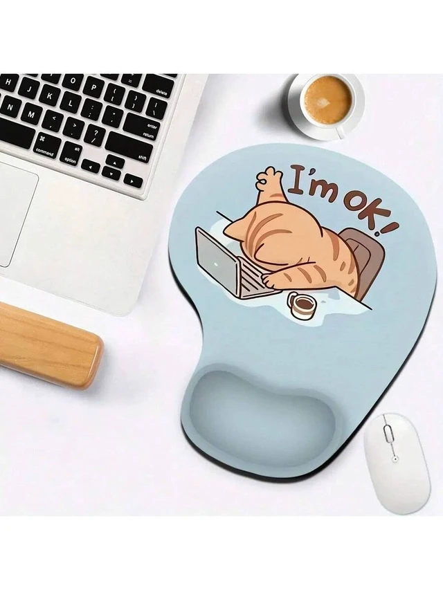Alt view image 4 of 6 - Bks Ergonomic Mouse Pad With Silicone Wrist Rest, Non-Slip Base for Computer Laptop Office Home Use