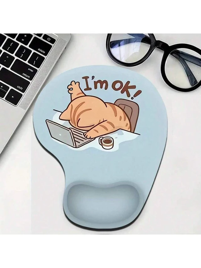 Alt view image 3 of 6 - Bks Ergonomic Mouse Pad With Silicone Wrist Rest, Non-Slip Base for Computer Laptop Office Home Use