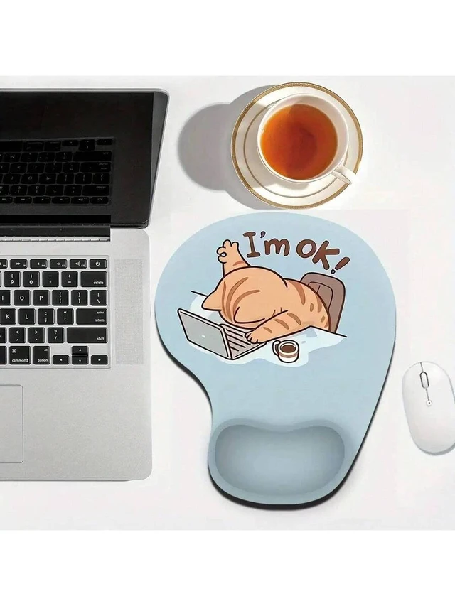 Alt view image 2 of 6 - Bks Ergonomic Mouse Pad With Silicone Wrist Rest, Non-Slip Base for Computer Laptop Office Home Use