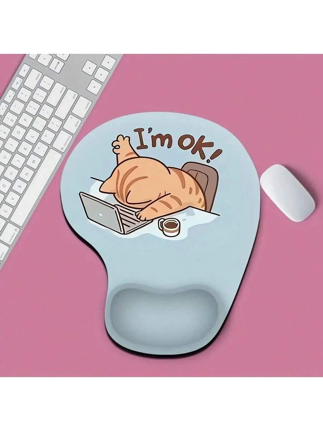 Alt view image 5 of 6 - Bks Ergonomic Mouse Pad With Silicone Wrist Rest, Non-Slip Base for Computer Laptop Office Home Use