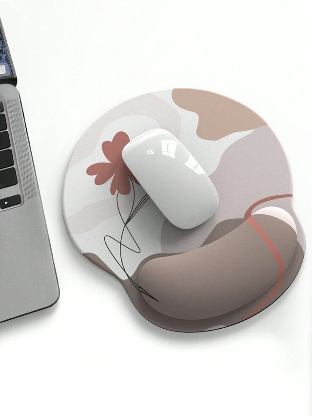 Alt view image 4 of 5 - Bks Thick Palm Support Mouse Pad For Laptop Desktop Gaming Morandi Flower