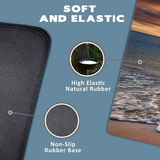 Alt view image 3 of 7 - Bks Large Extended Gaming Mouse Pad Ocean Beach Sunrise Desk Mat Stitched Edges Non-Slip Rubber Base Keyboard Pad For Laptop PC 35.4 X 15.7 Inches