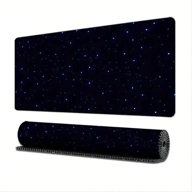 Alt view image 2 of 7 - Bks Starry Sky Pattern Mouse Pad, Rectangular Gaming Mouse Pad, Durable Stitched Edge Non-Slip Rubber Mouse Pad 23.6x13.8in(60x35cm) Shortcuts Mouse Pad