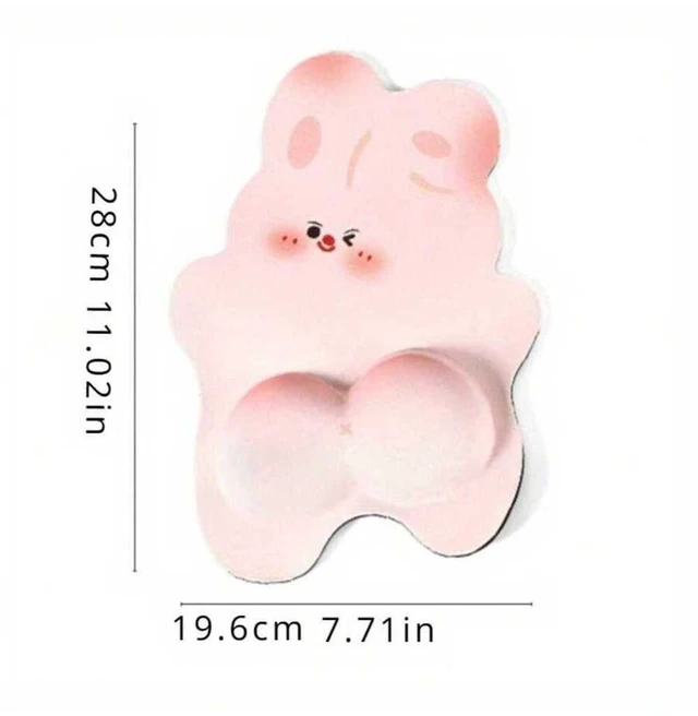 Alt view image 6 of 7 - Bks Ergonomic Rabbit Mouse Pad Gel Wrist Support Anti-Slip Base Smooth Surface for Office Gaming Laptops Desktops