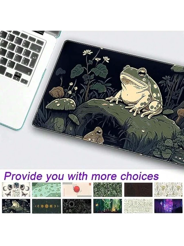 Alt view image 3 of 5 - Bks XXL Extended Gaming Mouse Pad Beige Retro Boho Desk Mat 31.5x15.75 Inch Non Slip Surface for Office Work and Laptop