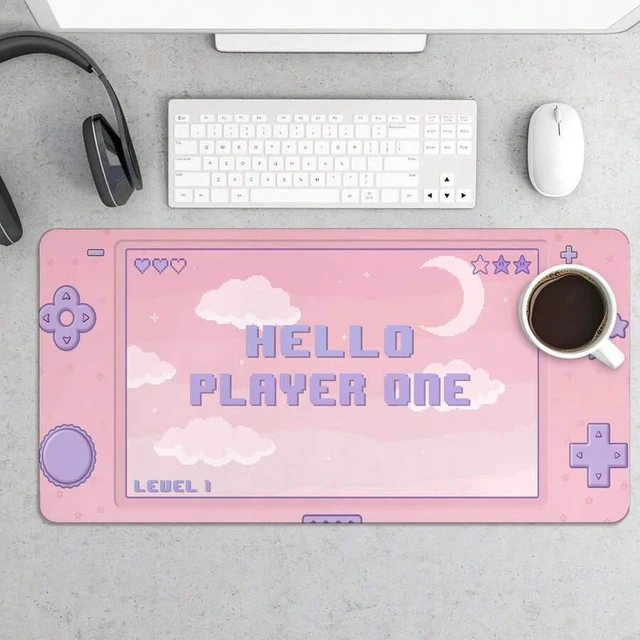 Main image of Bks XL Extended Mouse Pad 11.81x27.56 Inch Non-Slip Gaming Keyboard Mat Pastel Pink for Home Office