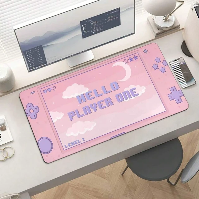 Alt view image 2 of 5 - Bks XL Extended Mouse Pad 11.81x27.56 Inch Non-Slip Gaming Keyboard Mat Pastel Pink for Home Office