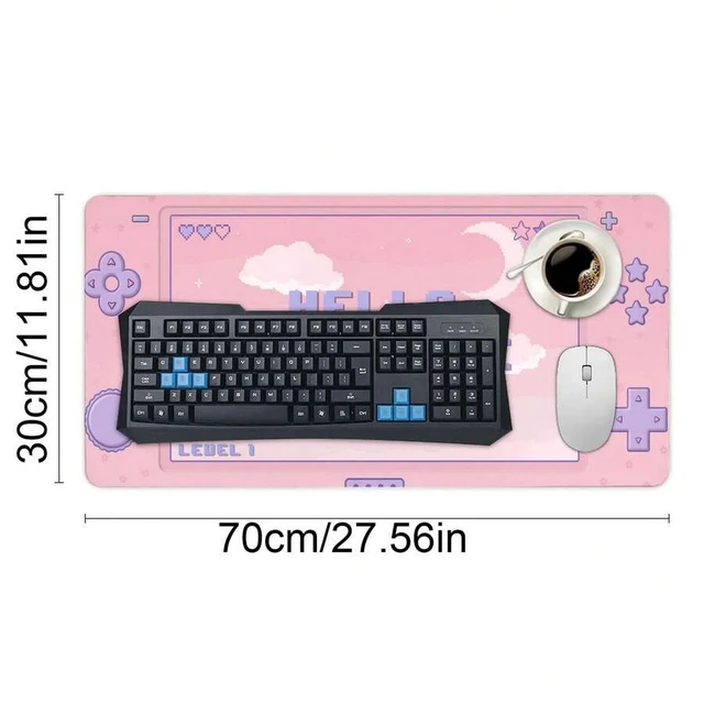 Alt view image 5 of 5 - Bks XL Extended Mouse Pad 11.81x27.56 Inch Non-Slip Gaming Keyboard Mat Pastel Pink for Home Office