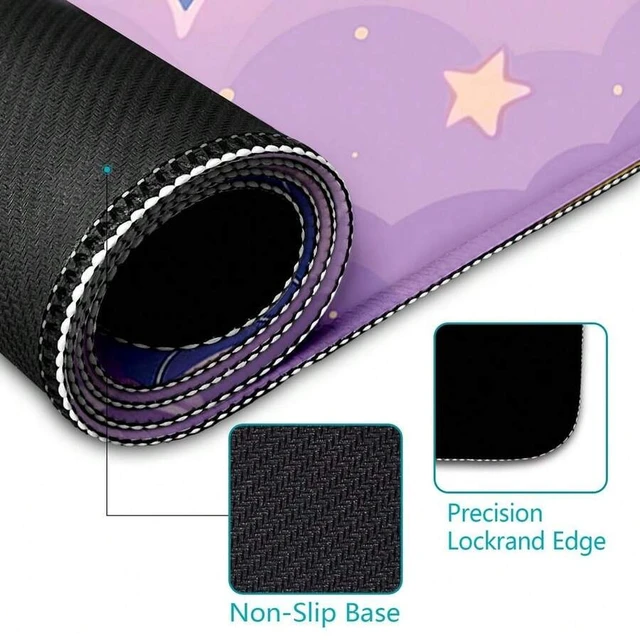 Alt view image 5 of 5 - Bks Purple Cloud Mouse Pad Large Desk Mat, Kawaii Stitched Edges Non-Slip, Keyboard Mouse Pad For Desktop Cute Office Supplies