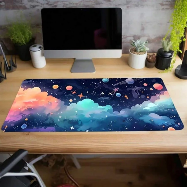 Alt view image 5 of 7 - Bks 60cm*35cm*3mm Large Anime Starry Sky Gaming Mouse Pad With Non-Slip Base - Washable Rubber Desk Mat For Office, Computer Keyboard, Perfect Birthday Gift For Men, Boys, And Teens