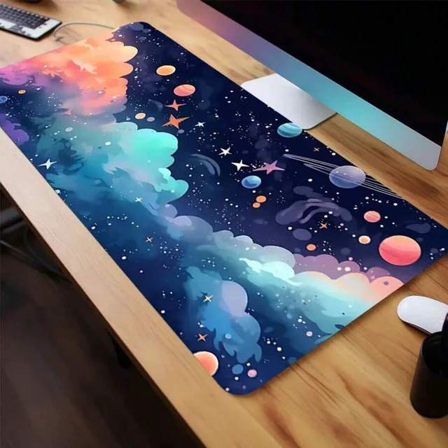 Alt view image 6 of 7 - Bks 60cm*35cm*3mm Large Anime Starry Sky Gaming Mouse Pad With Non-Slip Base - Washable Rubber Desk Mat For Office, Computer Keyboard, Perfect Birthday Gift For Men, Boys, And Teens