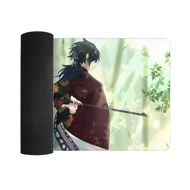 Alt view image 5 of 6 - Bks Anime Kimetsu Giyu And Shinobu Mouse Pad 11.81x27.56 In, Large Anime Gaming Keyboard Laptop Desk Mat, Non-Slip Rubber Base, Big Extended Desk Protector For Home Office