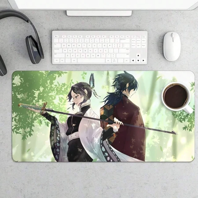 Main image of Bks Anime Kimetsu Giyu And Shinobu Mouse Pad 11.81x27.56 In, Large Anime Gaming Keyboard Laptop Desk Mat, Non-Slip Rubber Base, Big Extended Desk Protector For Home Office