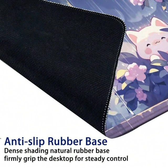 Alt view image 5 of 5 - Bks Large Rectangle Mouse Pad, Non-Slip Gaming Mousepad, Cat Pattern Desk Mat, Stitched Edges for Office Home