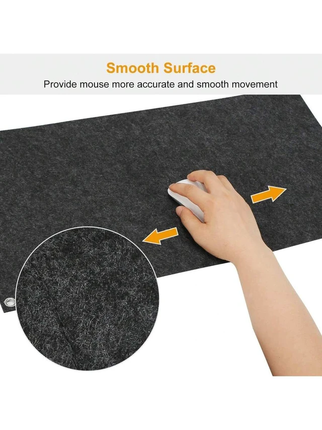 Alt view image 2 of 7 - Bks Large Extended Gaming Mouse Pad Soft Felt Desk Mat Non-Slip Anti-Scratch Keyboard Surface for Work and Play