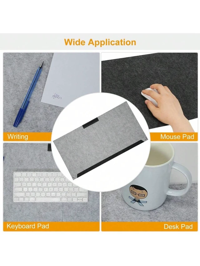 Alt view image 3 of 7 - Bks Large Extended Gaming Mouse Pad Soft Felt Desk Mat Non-Slip Anti-Scratch Keyboard Surface for Work and Play