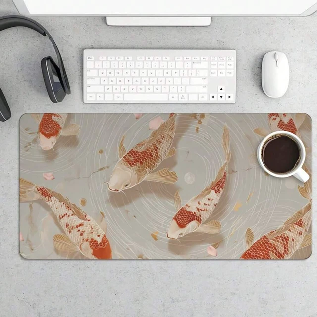 Main image of Bks Extended XL Mouse Pad Japanese Koi Fish Design Non-Slip Gaming Desk Mat For Computer Laptop