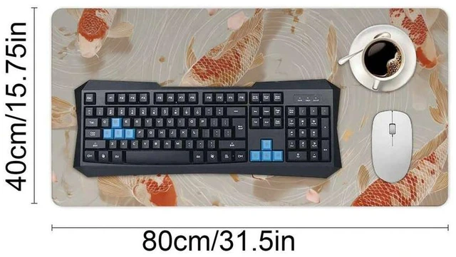Alt view image 4 of 6 - Bks Extended XL Mouse Pad Japanese Koi Fish Design Non-Slip Gaming Desk Mat For Computer Laptop