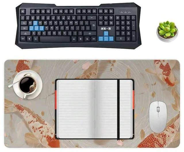 Alt view image 6 of 6 - Bks Extended XL Mouse Pad Japanese Koi Fish Design Non-Slip Gaming Desk Mat For Computer Laptop