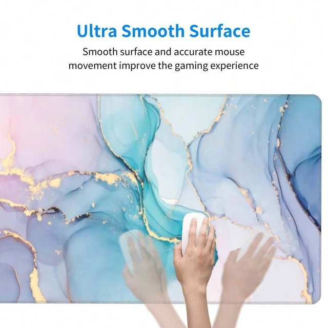 Alt view image 4 of 7 - Bks Large Mouse Pad Aesthetic Design Art Desk Mat Office Accessories With Stitched Edge Non-Slip Rubber Base Keyboard Pad 31.5x12 Inch E-Sports Gaming Mouse Pad
