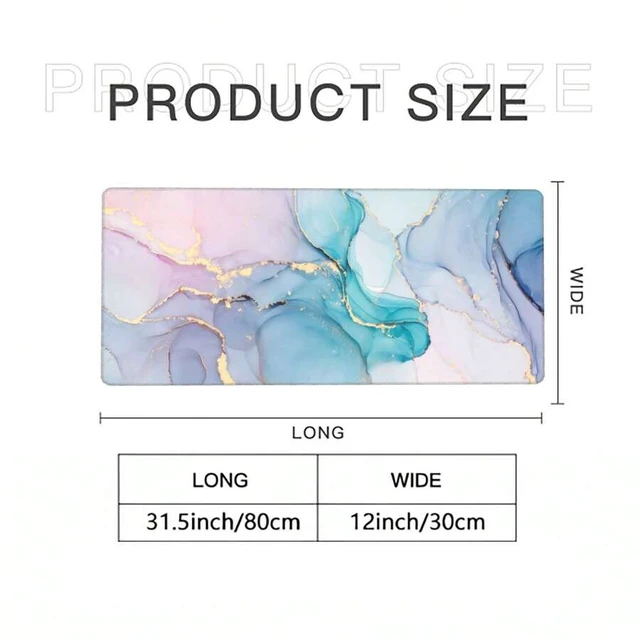 Alt view image 7 of 7 - Bks Large Mouse Pad Aesthetic Design Art Desk Mat Office Accessories With Stitched Edge Non-Slip Rubber Base Keyboard Pad 31.5x12 Inch E-Sports Gaming Mouse Pad