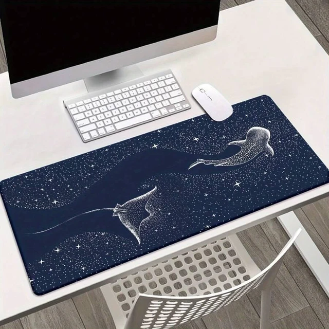 Alt view image 7 of 7 - Bks XXL Whale Shark Desk Mat - Starry Sky Gaming Mouse Pad, Durable Rubber Base, Large Keyboard Surface for Office and Home