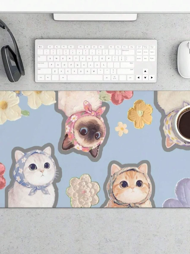 Alt view image 2 of 6 - Bks Large Extended Gaming Mouse Pad 35.43 x 15.75 Inch Non-Slip Rubber Base Polyester Fabric for Desk Keyboard and Laptop