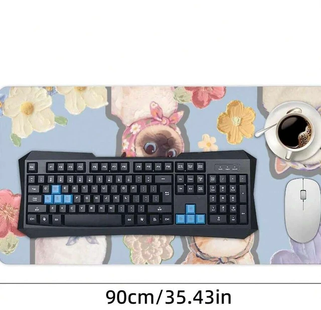 Alt view image 6 of 6 - Bks Large Extended Gaming Mouse Pad 35.43 x 15.75 Inch Non-Slip Rubber Base Polyester Fabric for Desk Keyboard and Laptop