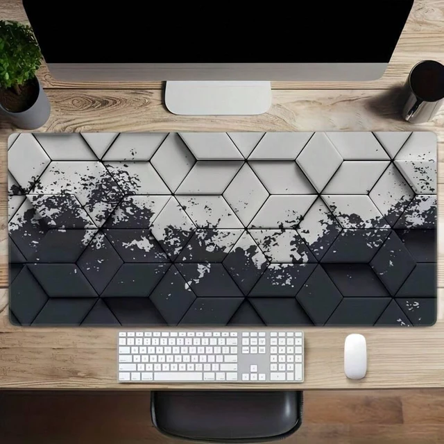 Alt view image 3 of 7 - Bks Large Hexagonal Pattern Mouse Pad, Ultra-High-Definition Gaming, Extended Keyboard Mat With Rubber Non-Slip Base For Computer Accessories