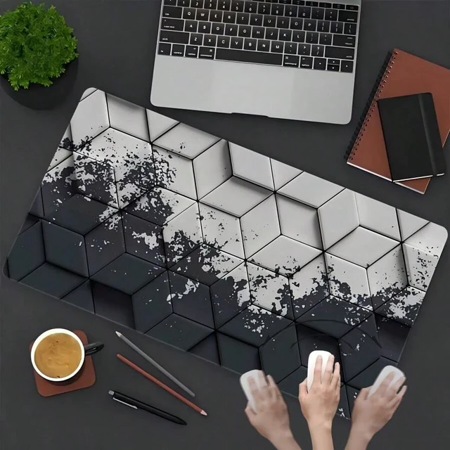 Alt view image 4 of 7 - Bks Large Hexagonal Pattern Mouse Pad, Ultra-High-Definition Gaming, Extended Keyboard Mat With Rubber Non-Slip Base For Computer Accessories