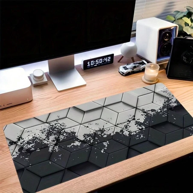 Alt view image 7 of 7 - Bks Large Hexagonal Pattern Mouse Pad, Ultra-High-Definition Gaming, Extended Keyboard Mat With Rubber Non-Slip Base For Computer Accessories