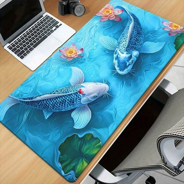 Alt view image 4 of 7 - Bks Extra Large Gaming Mouse Pad 23.6x11.8 Inch High Definition Koi Fish Print Desk Mat Rubber Surface for PC Office