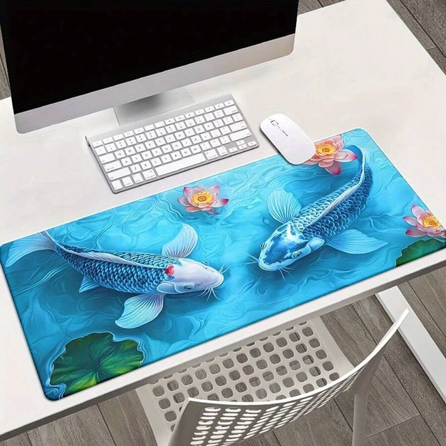 Alt view image 7 of 7 - Bks Extra Large Gaming Mouse Pad 23.6x11.8 Inch High Definition Koi Fish Print Desk Mat Rubber Surface for PC Office
